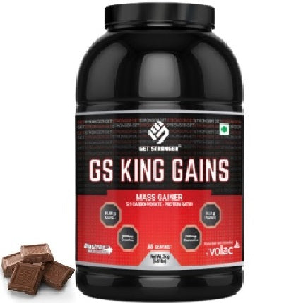 GS King Gains | For Muscle Mass Gain (Chocolate , 3 Kg /6.6 lbs powder)