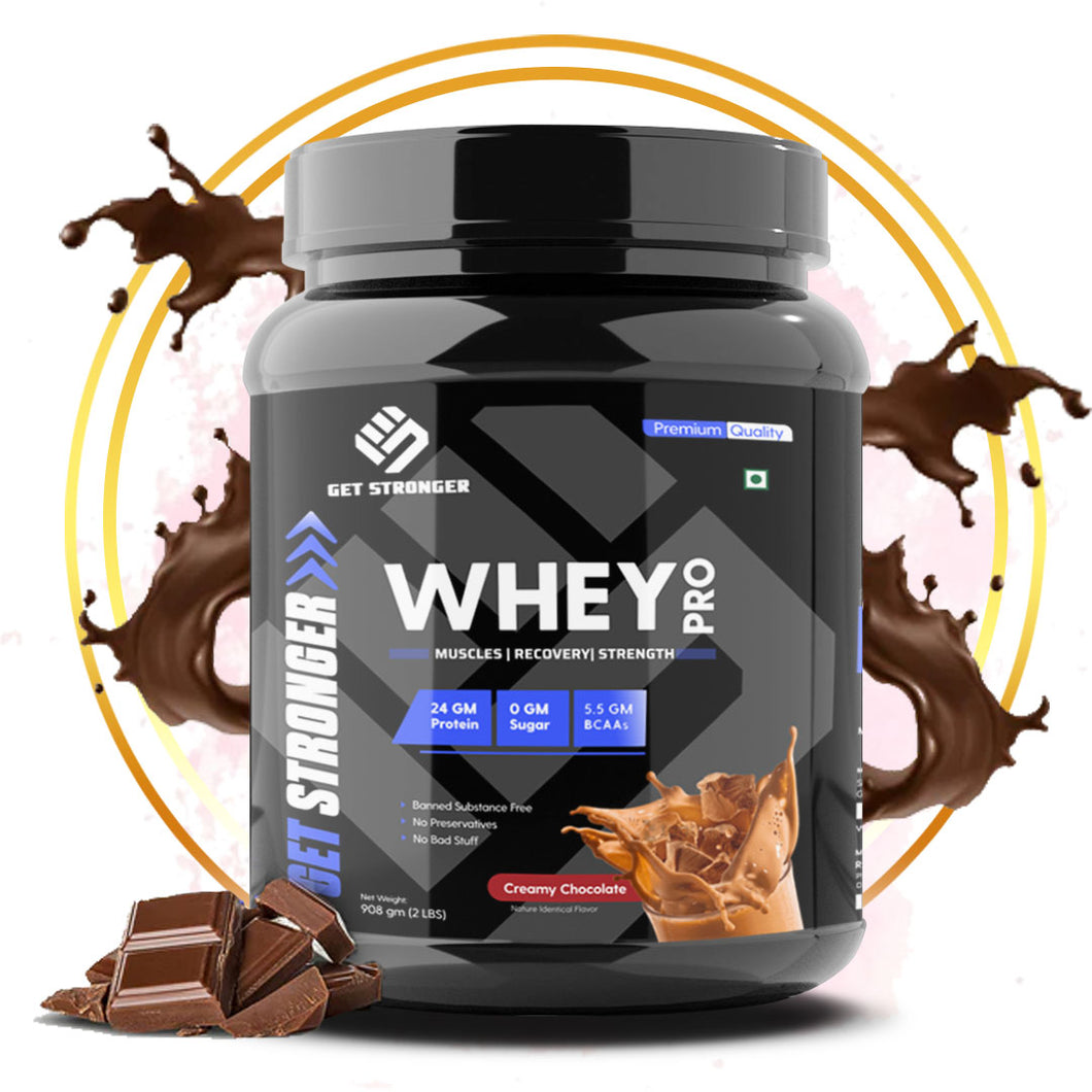 GS WHEY PRO - Ultra-Filtered Whey Protein Isolate and Concentrate Blend (24 g Protein , 0g Sugar, Low Carbs)- Chocolate Flavour